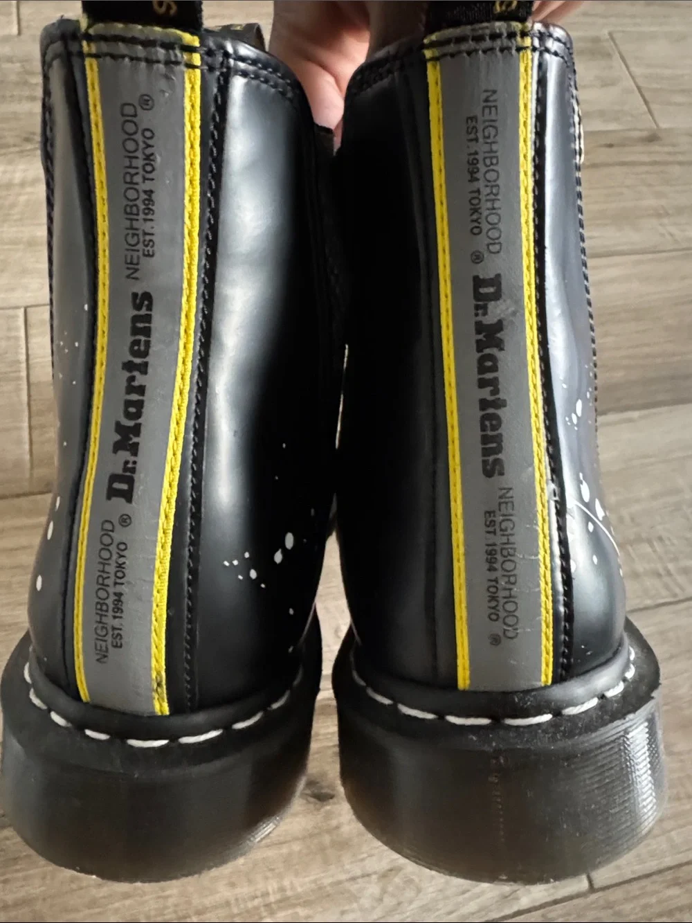 Dr Marten Black Paint-Splatter Chelsea Boots